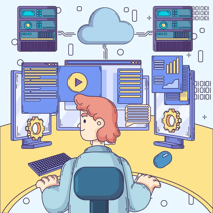 Graphic illustration comparing SwiftUI code to UIKit code, highlighting the streamlined and concise nature of SwiftUI code for UI development.