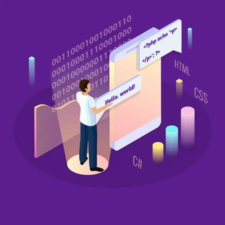 Visual representation of dependency management with Swift Package Manager. Illustration of version tags and versioning in Swift package development.